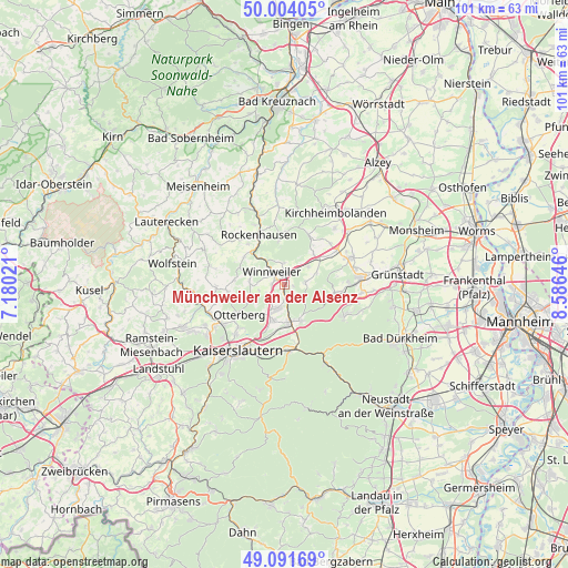 Münchweiler an der Alsenz on map