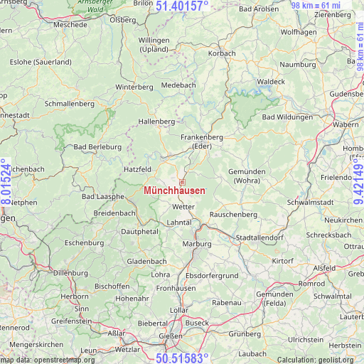 Münchhausen on map