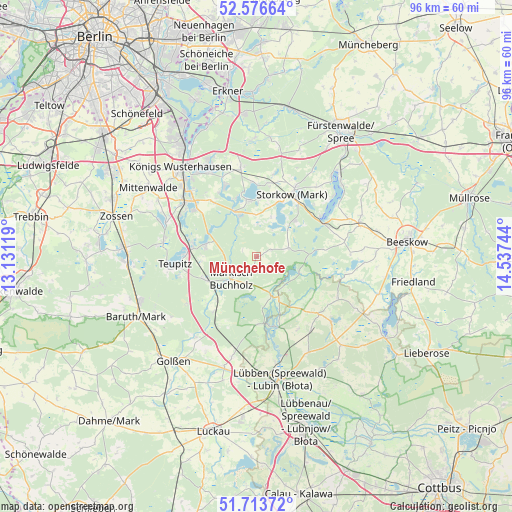 Münchehofe on map