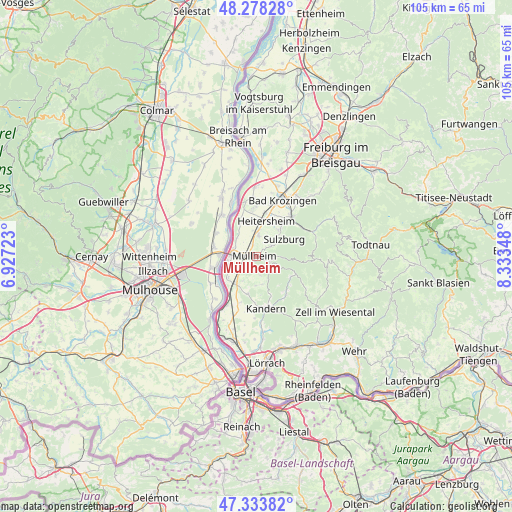 Müllheim on map
