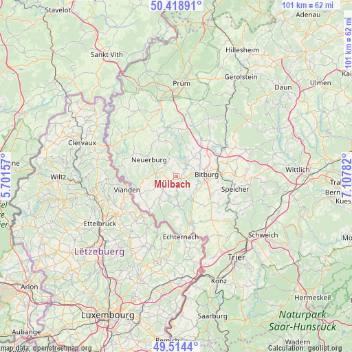 Mülbach on map