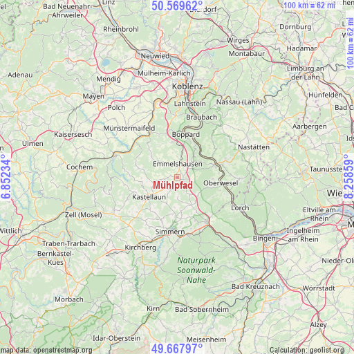 Mühlpfad on map