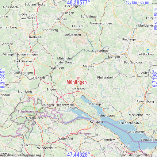 Mühlingen on map