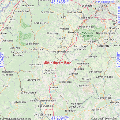 Mühlheim am Bach on map
