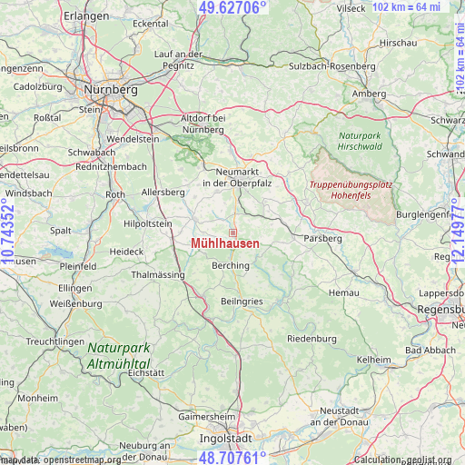 Mühlhausen on map