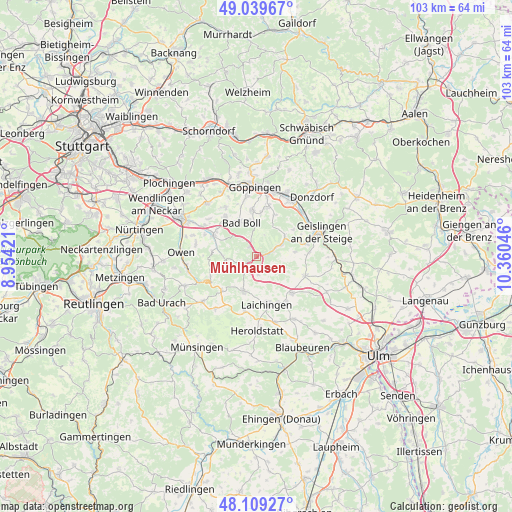 Mühlhausen on map