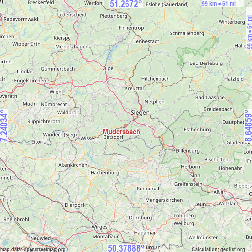 Mudersbach on map