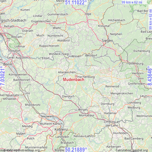 Mudenbach on map