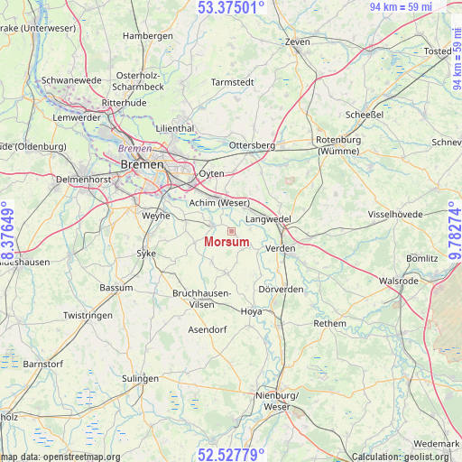 Morsum on map