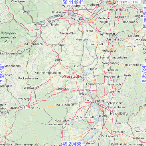 Mörstadt on map