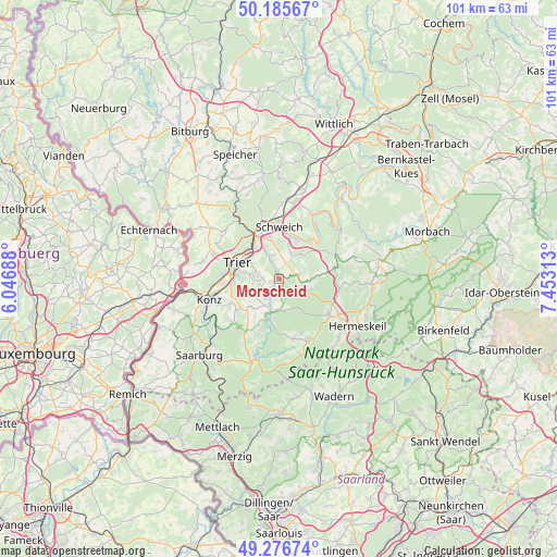 Morscheid on map