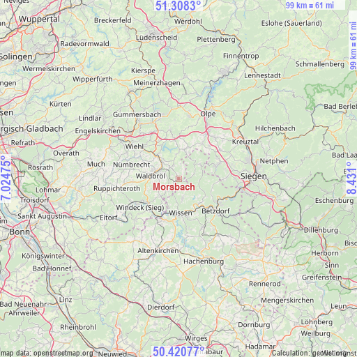 Morsbach on map