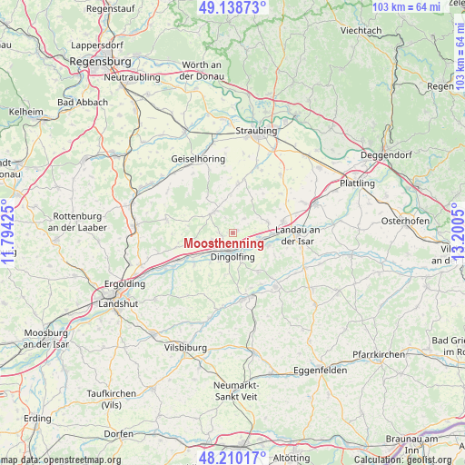 Moosthenning on map