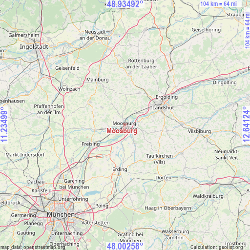 Moosburg on map