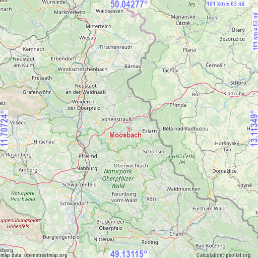 Moosbach on map