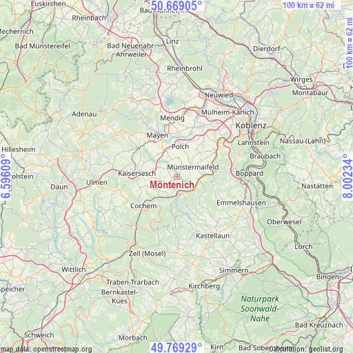 Möntenich on map