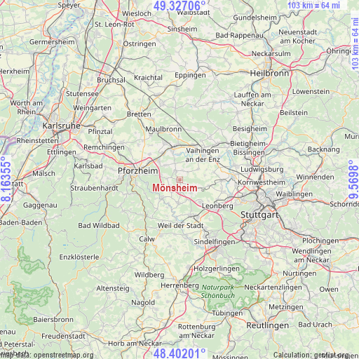 Mönsheim on map