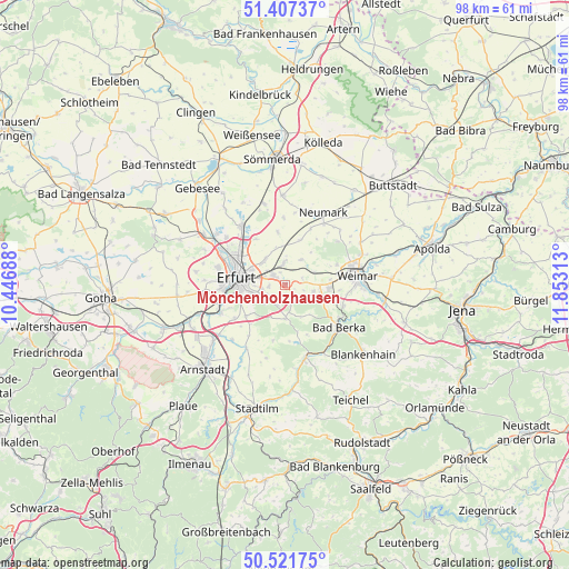 Mönchenholzhausen on map