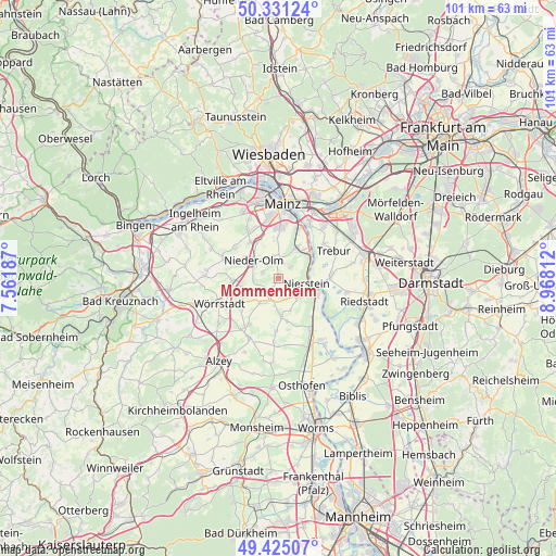Mommenheim on map