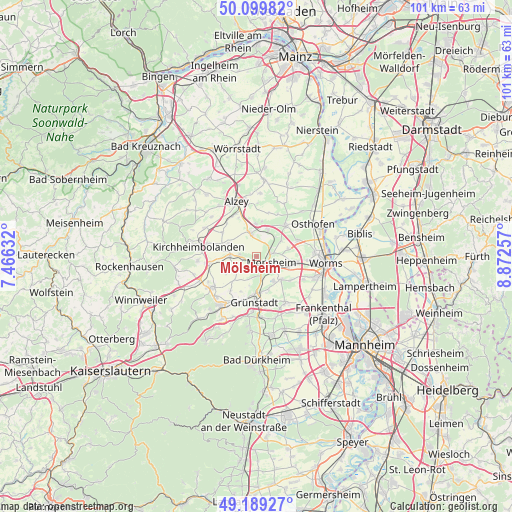 Mölsheim on map