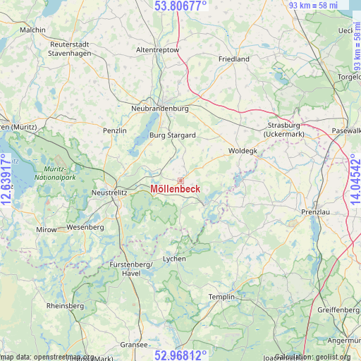 Möllenbeck on map