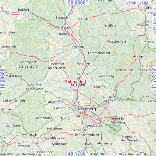 Möhrendorf on map