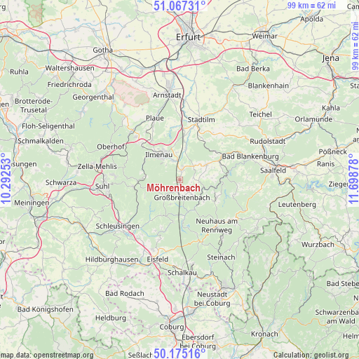 Möhrenbach on map