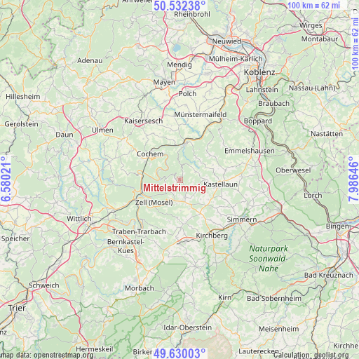 Mittelstrimmig on map