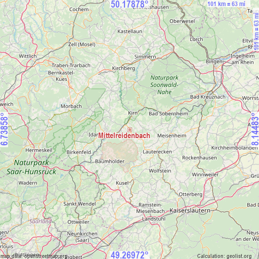 Mittelreidenbach on map