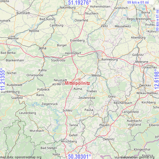 Mittelpöllnitz on map