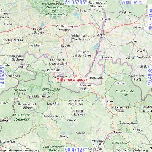 Mittelherwigsdorf on map