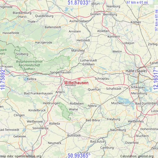 Mittelhausen on map