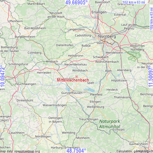 Mitteleschenbach on map