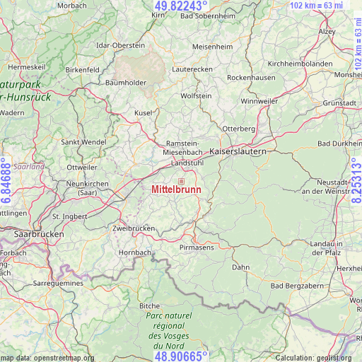 Mittelbrunn on map
