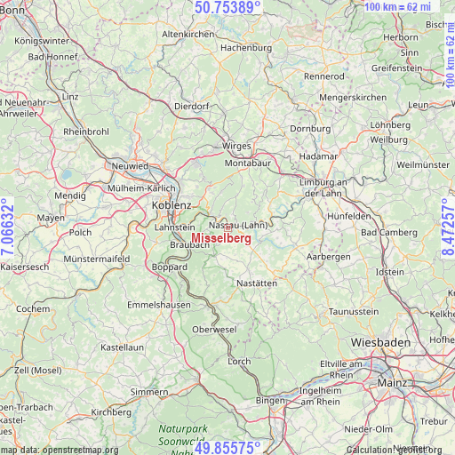 Misselberg on map