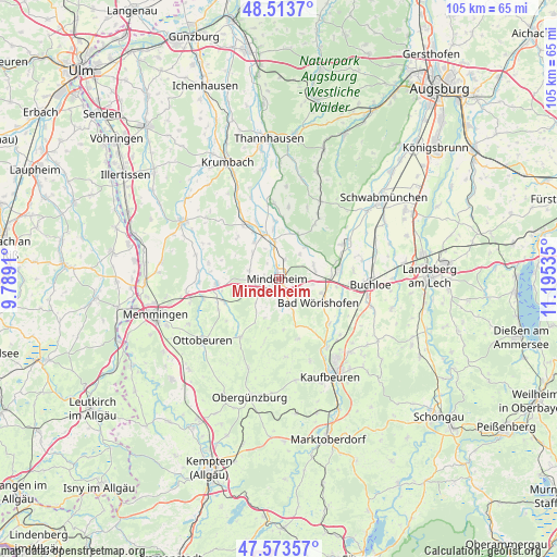 Mindelheim on map