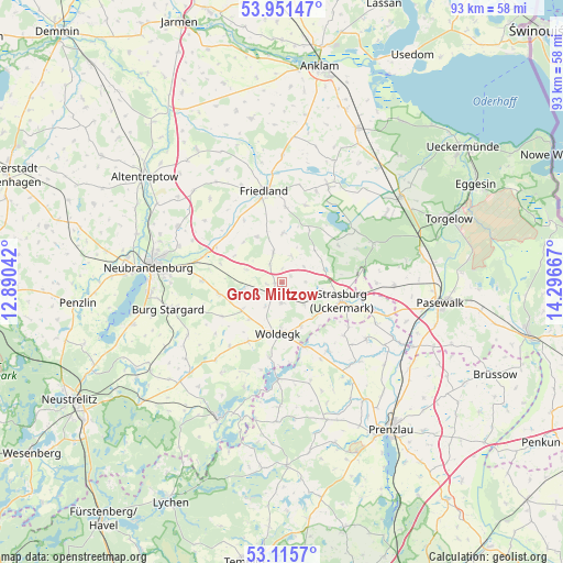 Groß Miltzow on map