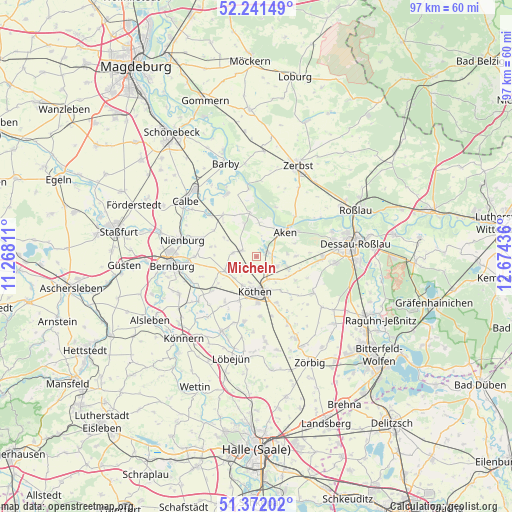 Micheln on map