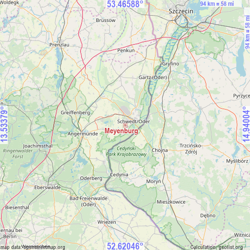 Meyenburg on map