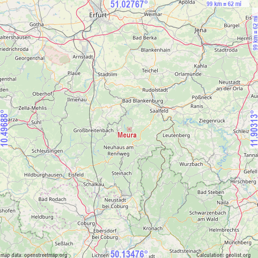 Meura on map