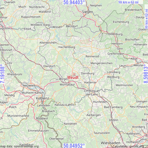 Meudt on map