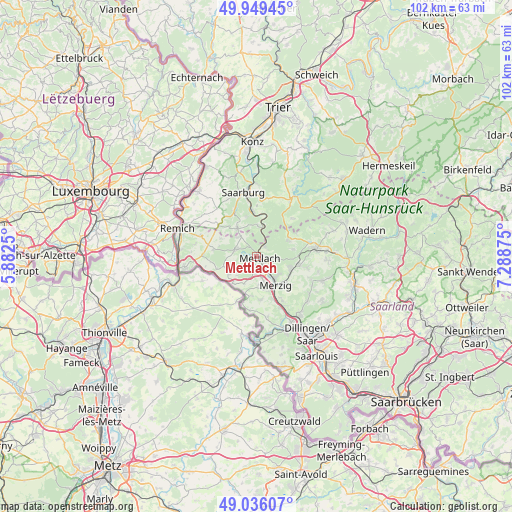 Mettlach on map