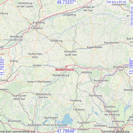 Mettenheim on map