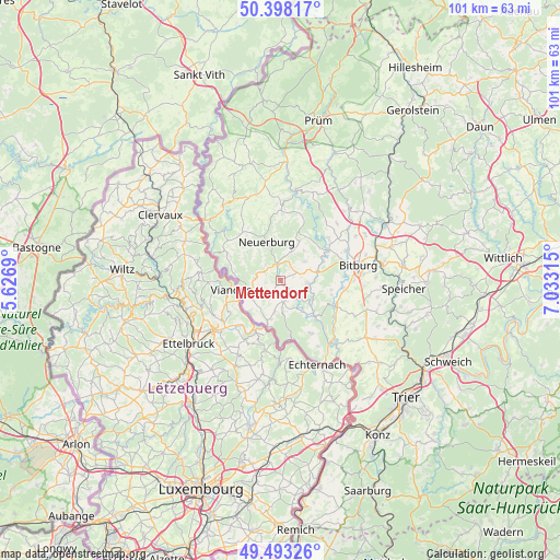 Mettendorf on map