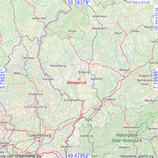 Messerich on map