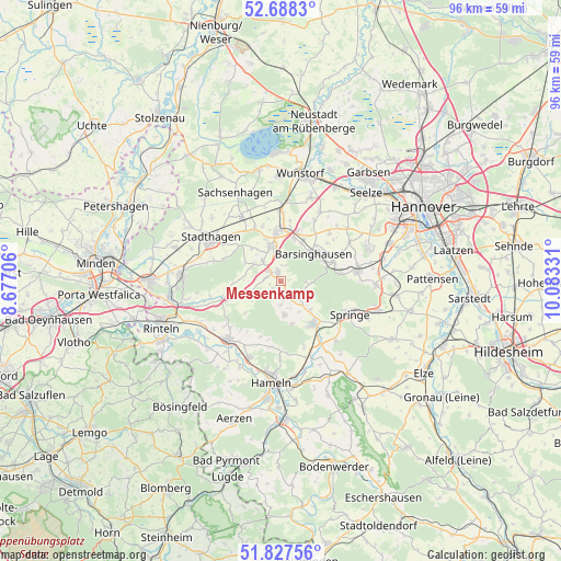 Messenkamp on map