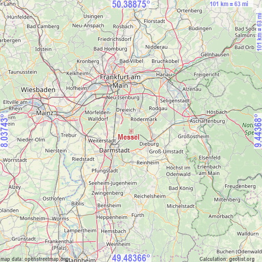 Messel on map