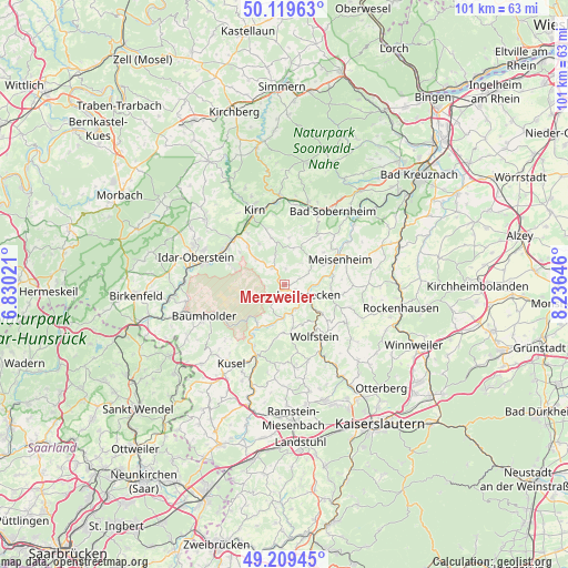 Merzweiler on map