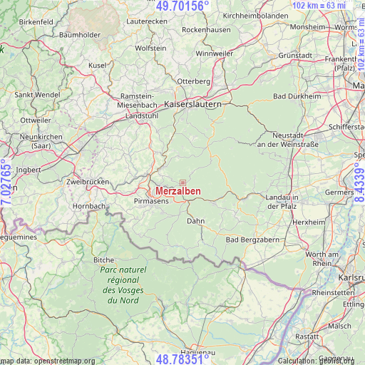 Merzalben on map