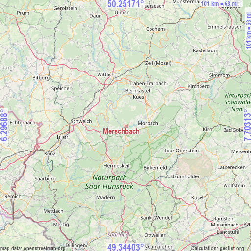 Merschbach on map